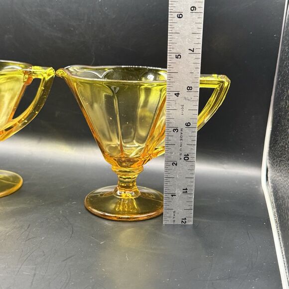 Westmoreland Amber creamer and sugar dish - Picture 5 of 9